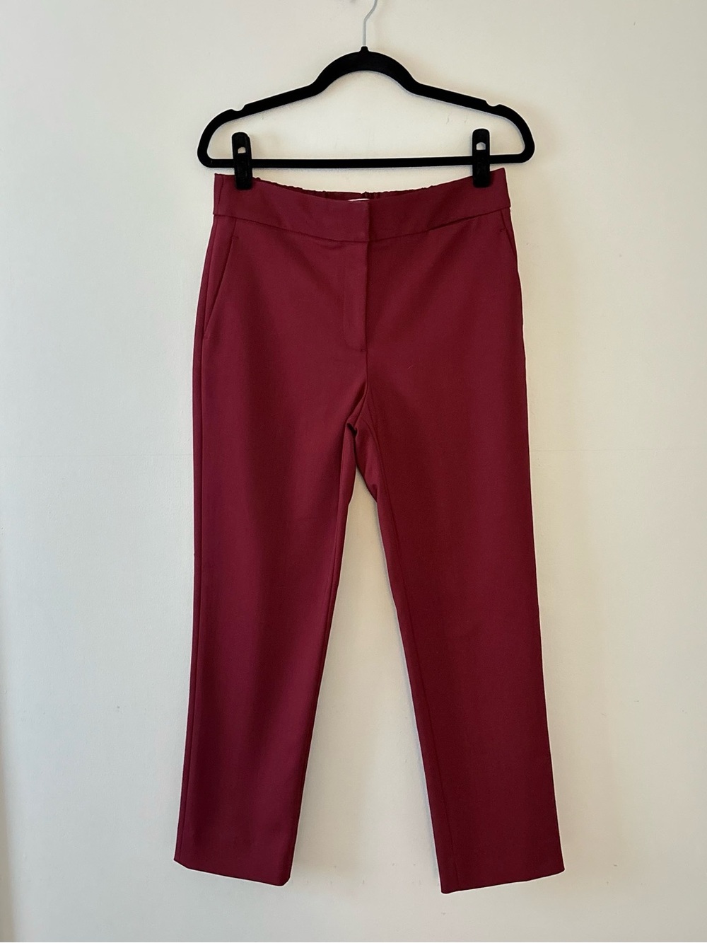 ARGENT Cropped Flare in Merlot Trouser Bottoms Ankle Workwear Red